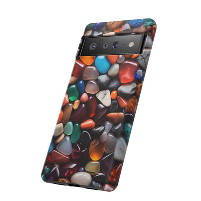 Colorful Stones Phone Case – Vibrant Polished Gemstone Design for iPhone, Samsung Galaxy, and Google Pixel Devices