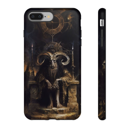 Dark Gothic Goat Demon Phone Case - Occult Horned Beast Art Design