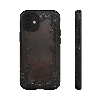 Gothic Ornate Leather-Inspired Phone Case - Dark Aesthetic Cover