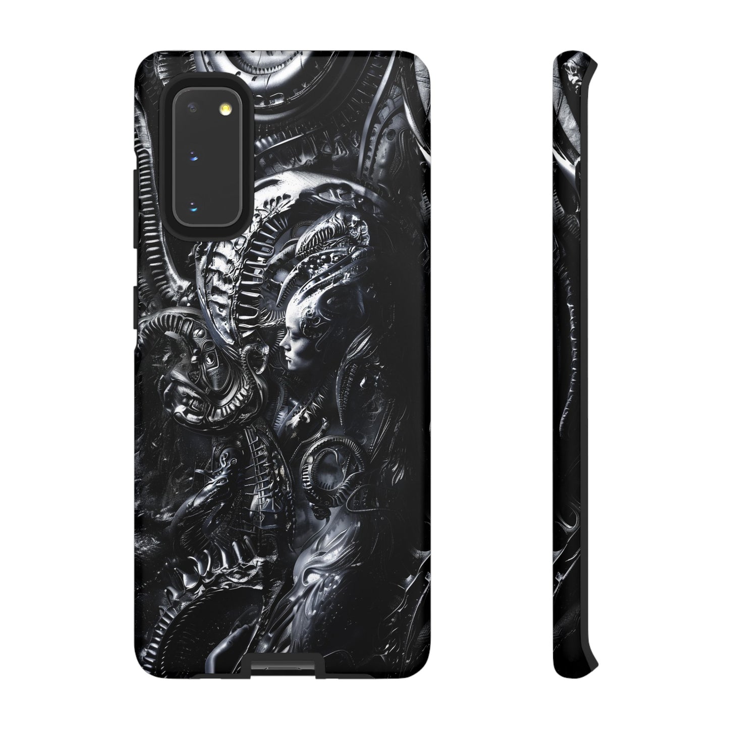 Biomechanical Transhumanism Phone Case – Alien Horror Design for iPhone and Samsung Galaxy Devices