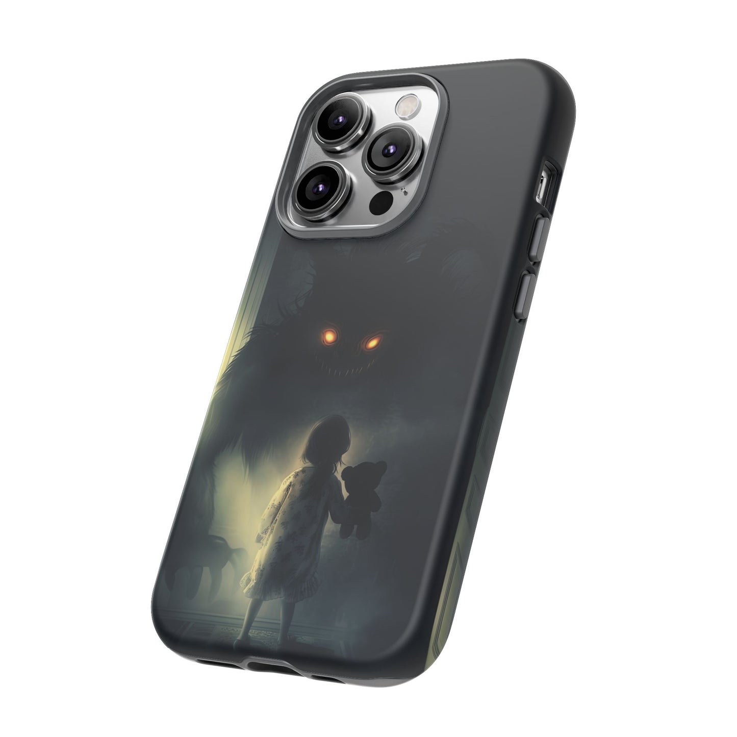 A Child Facing A Terrifying Monster Phone Case - for iPhone, Samsung Galaxy, and Google Pixel Devices