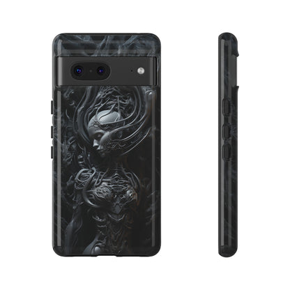 Biomechanical Beauty Phone Case – Futuristic Alien Design for iPhone, Samsung Galaxy, and Google Pixel Devices