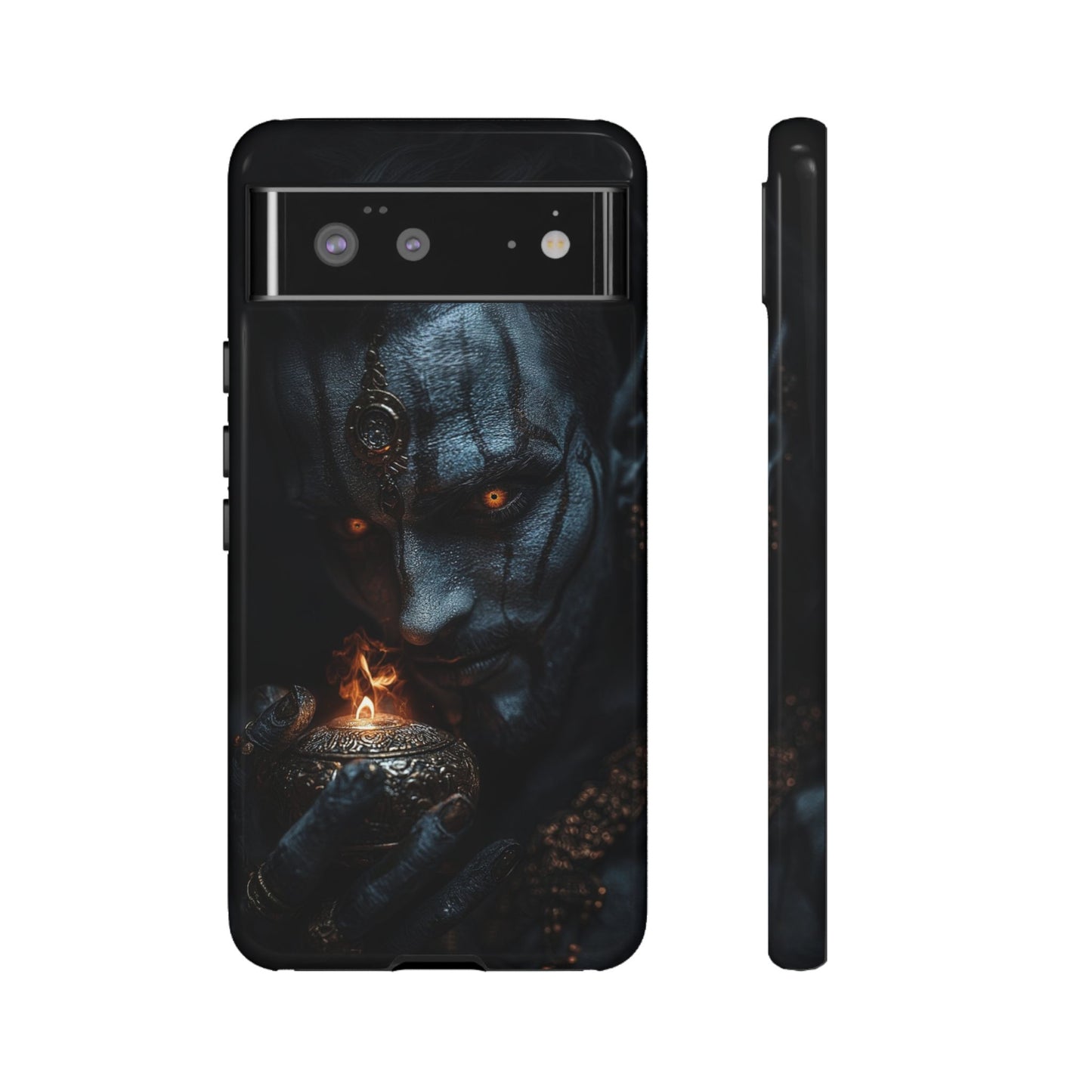 Dark Djinn Warrior Phone Case - Intricate Fantasy Art Protective Cover for iPhone, Samsung Galaxy, and Google Pixel Devices