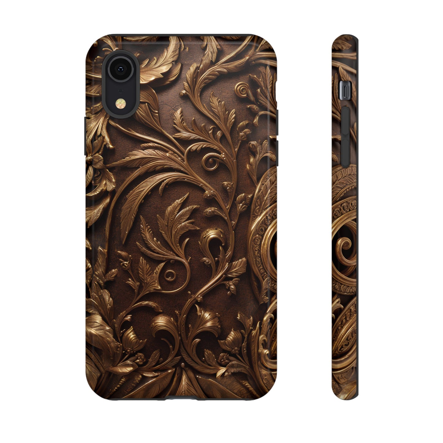 Elegant Bronze Phone Case – Victorian Floral Design for iPhone, Samsung Galaxy, and Google Pixel Devices