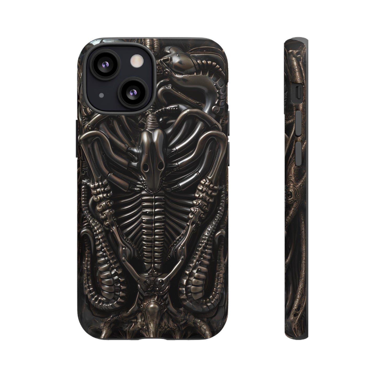 Biomechanical Nightmares Tough Phone Case – Alien Horror Design for iPhone and Samsung Galaxy Devices