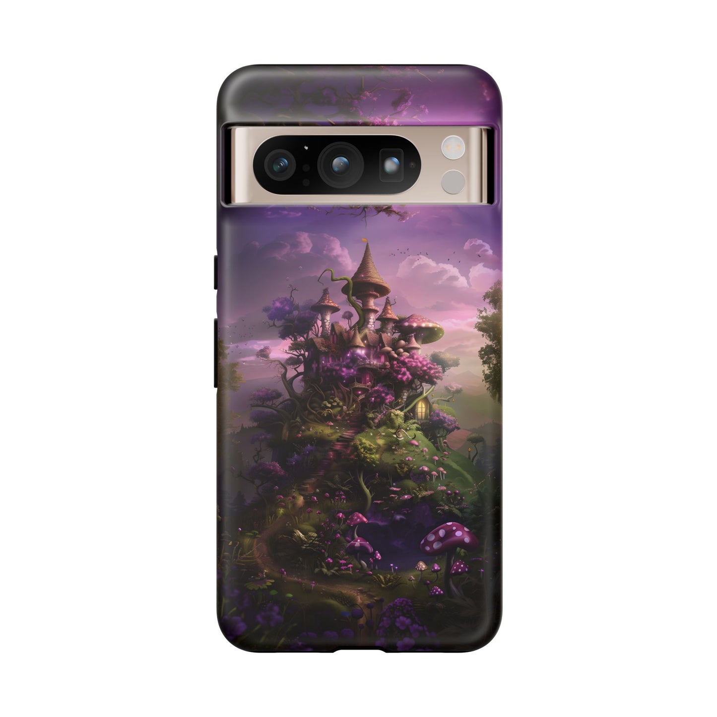 Enchanted Fairy Castle Phone Case - Magical Purple Fantasy Art for iPhone, Samsung Galaxy and Google Pixel Devices