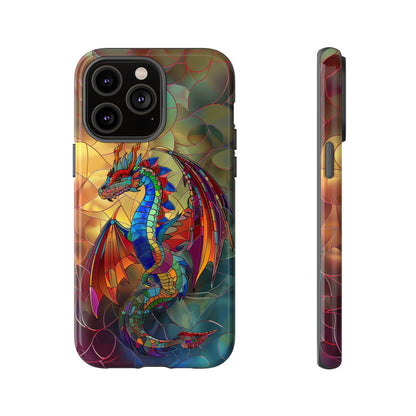 Stained Glass Dragon Phone Case - Colorful Fantasy Design for iPhone, Samsung Galaxy, Google Pixel Devices