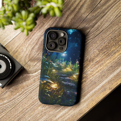 Fireflies in the Forest Tough Phone Case – Enchanting Summer Night Design for iPhone, Samsung Galaxy, and Google Pixel Devices