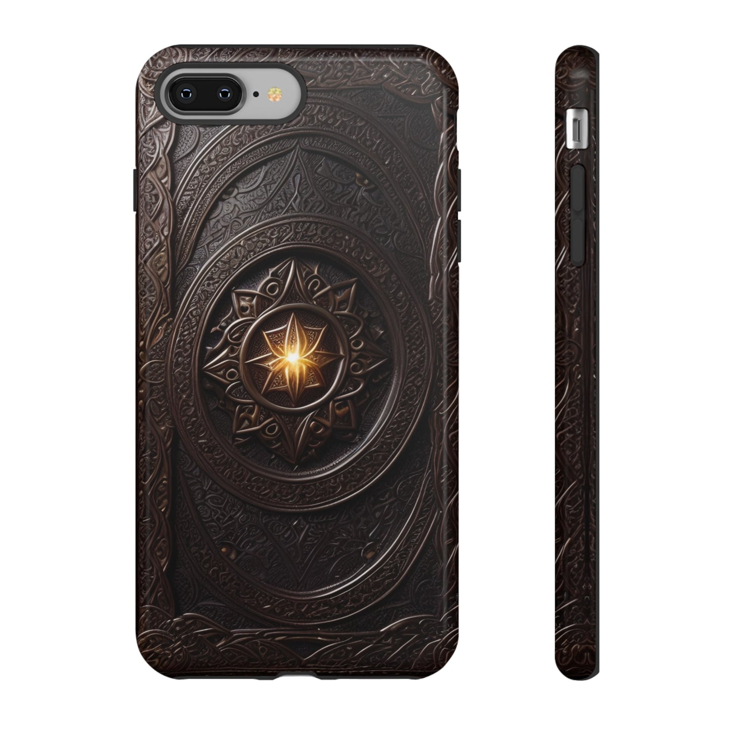 Intricate Leather Flower Tough Phone Case – Elegant Floral Design for iPhone, Samsung Galaxy, and Google Pixel Devices