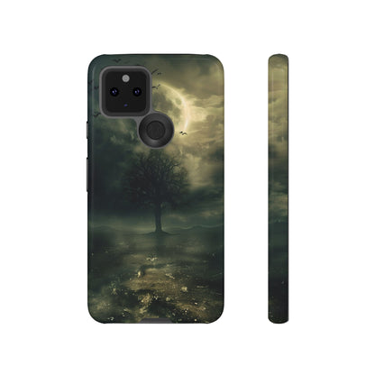 The Tree of Desolation Phone Case – Dark Fantasy Gothic Art with Full Moon for iPhone, Samsung Galaxy, and Google Pixel Devices