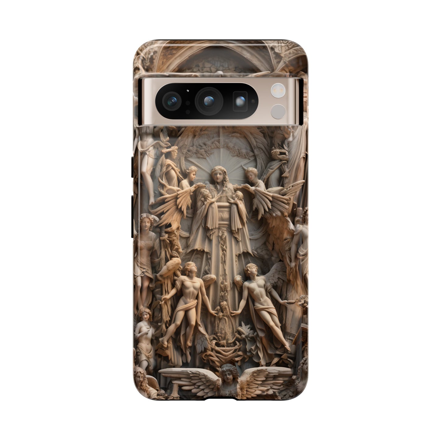 Angelic Statue Phone Case – Heavenly Gothic Marble Design for iPhone, Samsung Galaxy, and Google Pixel Devices