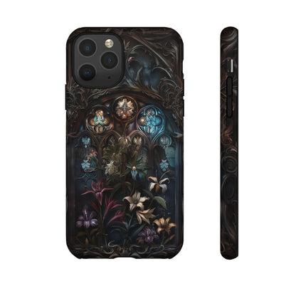 Elegant Gothic Flower Art Phone Case - Intricate Floral Design for iPhone, Samsung Galaxy, and Google Pixel Devices