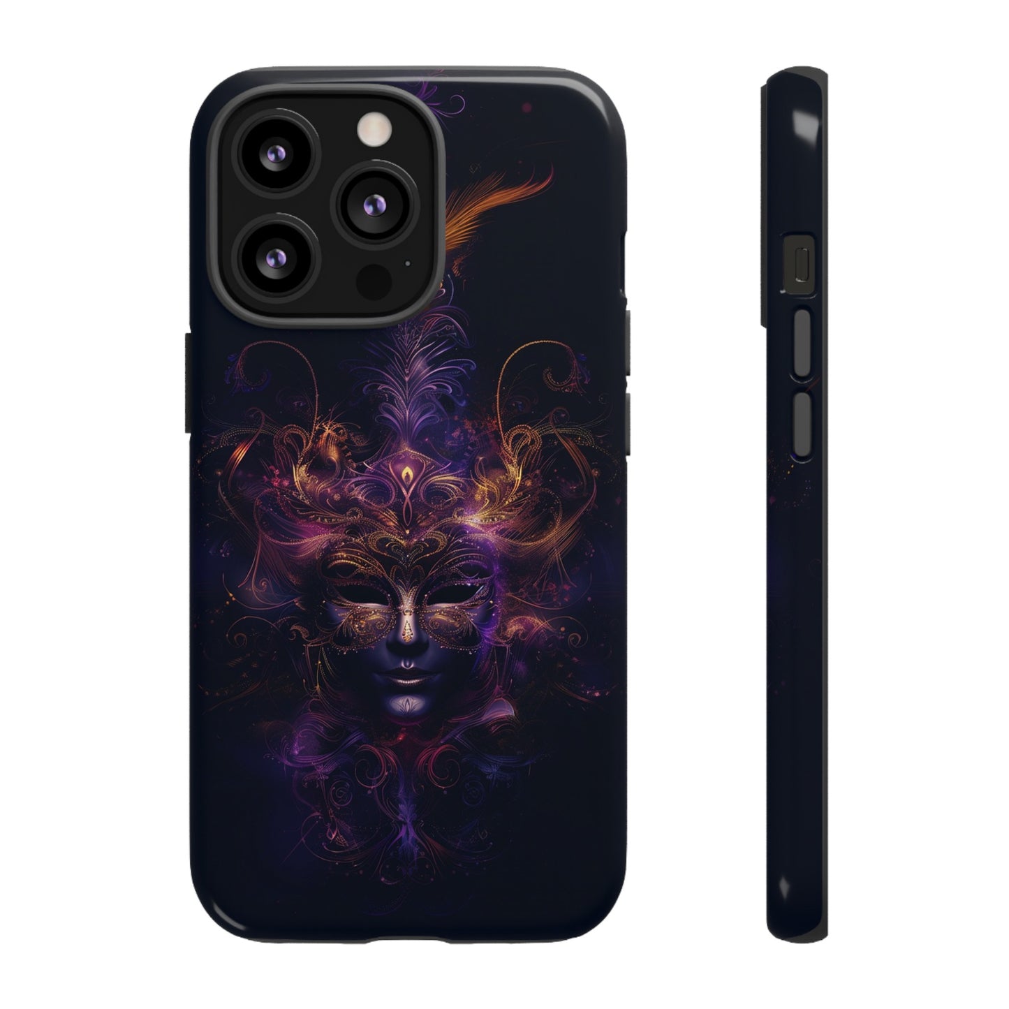 Elegant Masquerade Mask Phone Case for iPhone, Samsung Galaxy, and Google Pixel Devices - Mystical Design