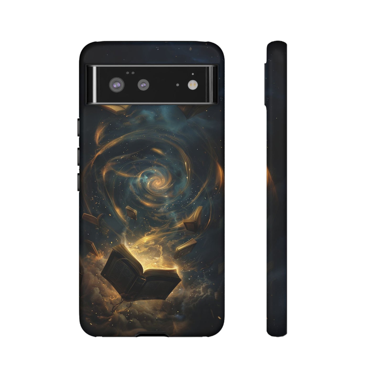 Magical Galaxy Swirling Books Phone Case - Celestial Book Lover's Gift for iPhone, Samsung Galaxy, and Google Pixel Devices