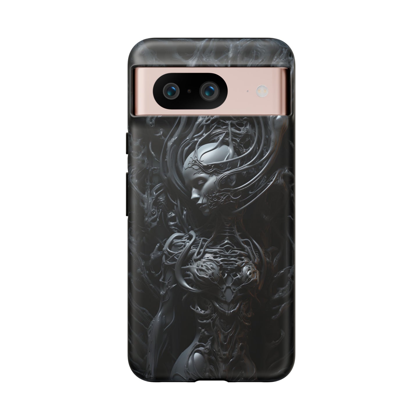 Biomechanical Beauty Phone Case – Futuristic Alien Design for iPhone, Samsung Galaxy, and Google Pixel Devices