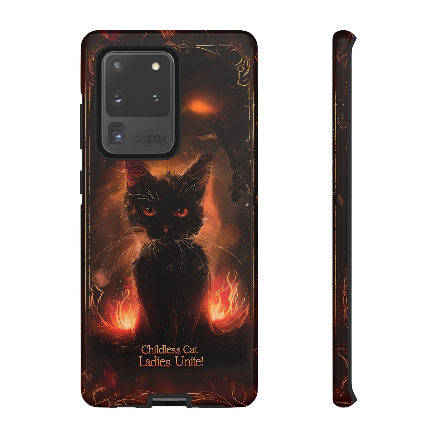 Childless Cat Ladies Unite Phone Case - Gothic Black Cat For iPhone, Samsung Galaxy, and Google Pixel Devices