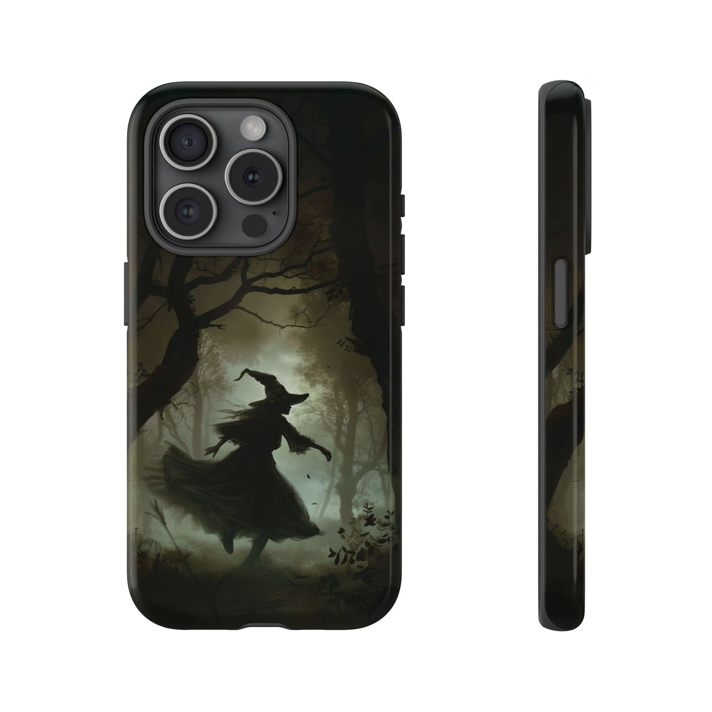 Spooky Witch Silhouette Phone Case - Halloween Dark Art Design for iPhone, Samsung Galaxy, and Google Pixel Devices