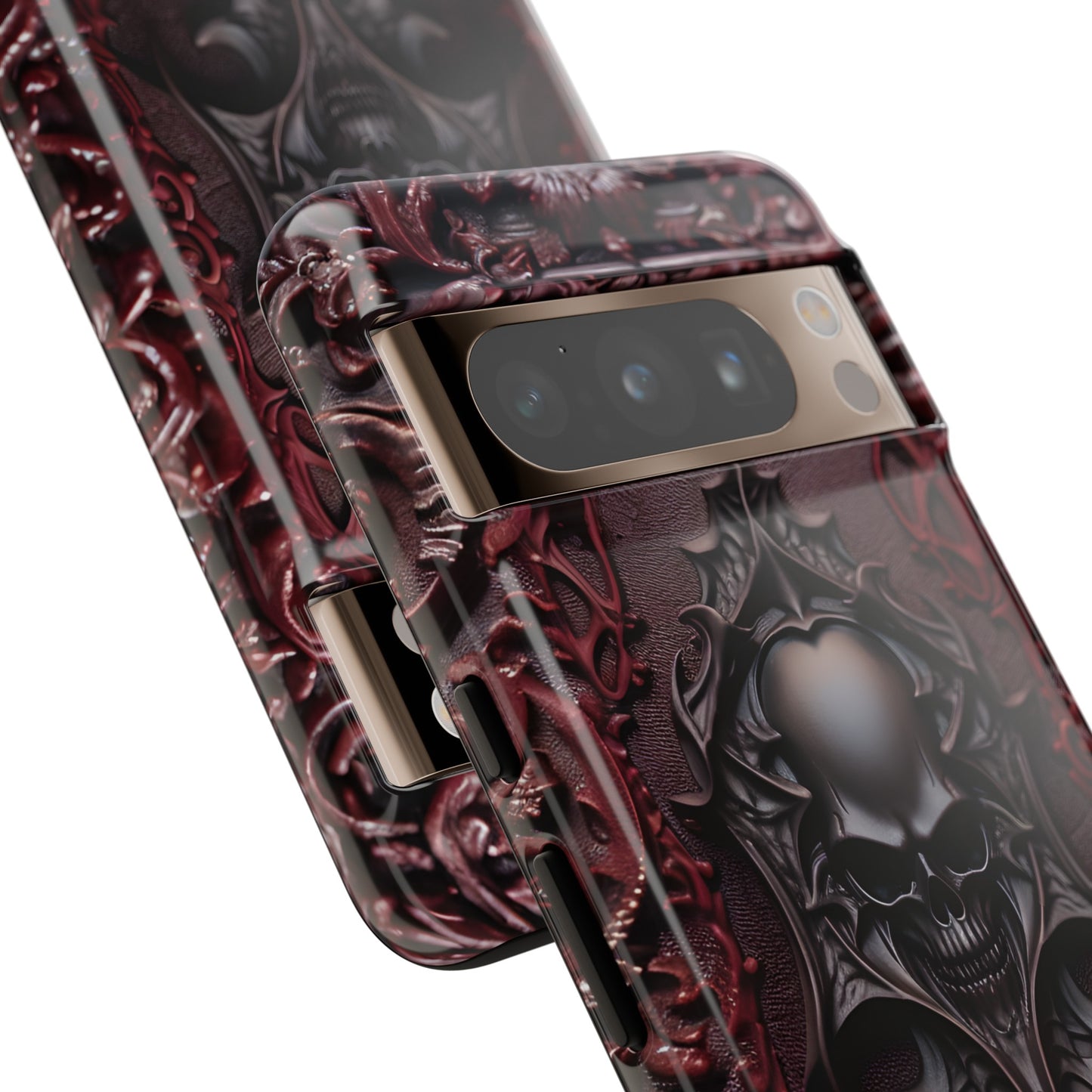 Vampiric Tough Phone Case – Gothic Skull Vampire Design for iPhone, Samsung Galaxy, and Google Pixel Devices