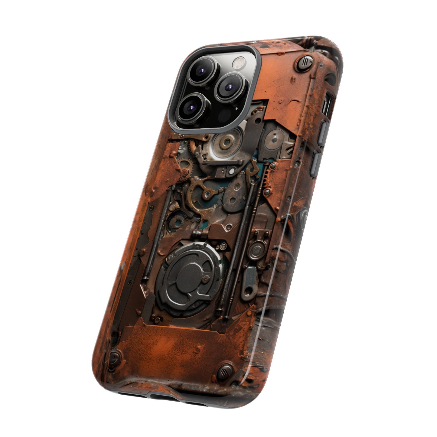 Rusted Mechanisms Phone Case – Steampunk Metal Gear Design for iPhone, Samsung Galaxy, and Google Pixel Devices