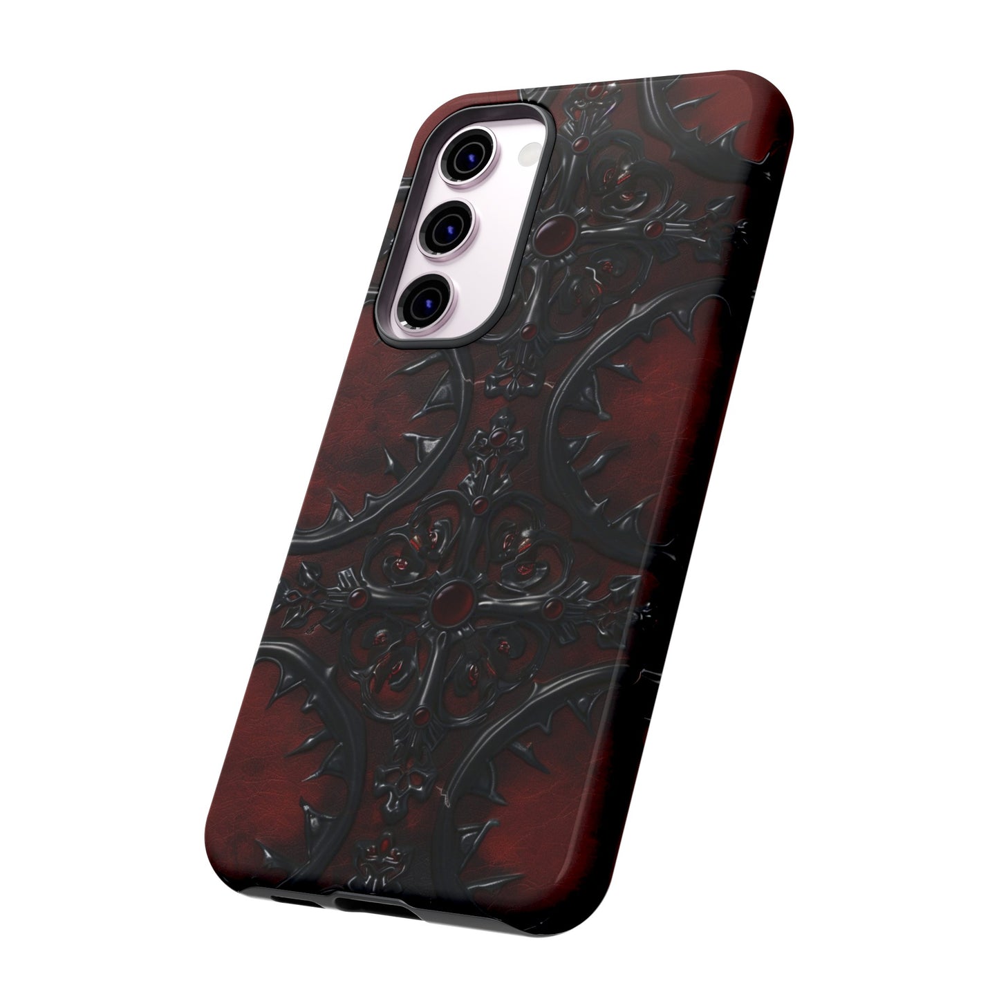 Vampiric Leather Phone Case for iPhone, Samsung Galaxy, and Google Pixel Devices - Gothic Ornate Design