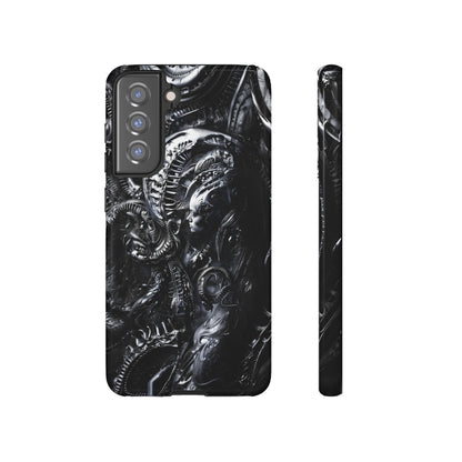 Biomechanical Transhumanism Phone Case – Alien Horror Design for iPhone and Samsung Galaxy Devices