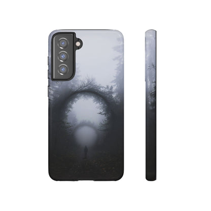 Mystical Forest Portal Phone Case - Atmospheric Foggy Path with Enchanted Tunnel For iPhone, Samsung Galaxy, and Google Pixel Devices.