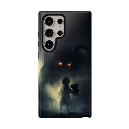 A Child Facing A Terrifying Monster Phone Case - for iPhone, Samsung Galaxy, and Google Pixel Devices