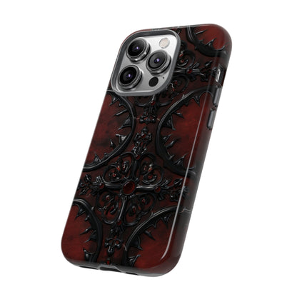 Vampiric Leather Phone Case for iPhone, Samsung Galaxy, and Google Pixel Devices - Gothic Ornate Design