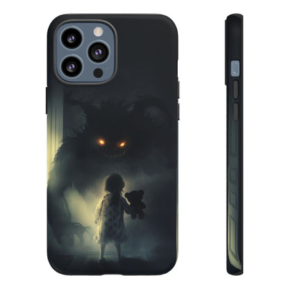 A Child Facing A Terrifying Monster Phone Case - for iPhone, Samsung Galaxy, and Google Pixel Devices