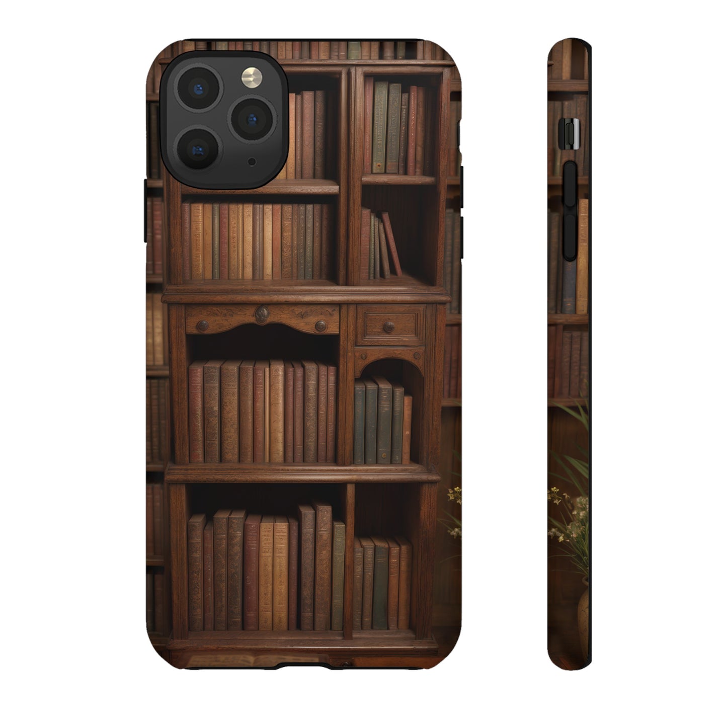 Book Shelf Phone Case – Vintage Library Design for iPhone, Samsung Galaxy, and Google Pixel Devices