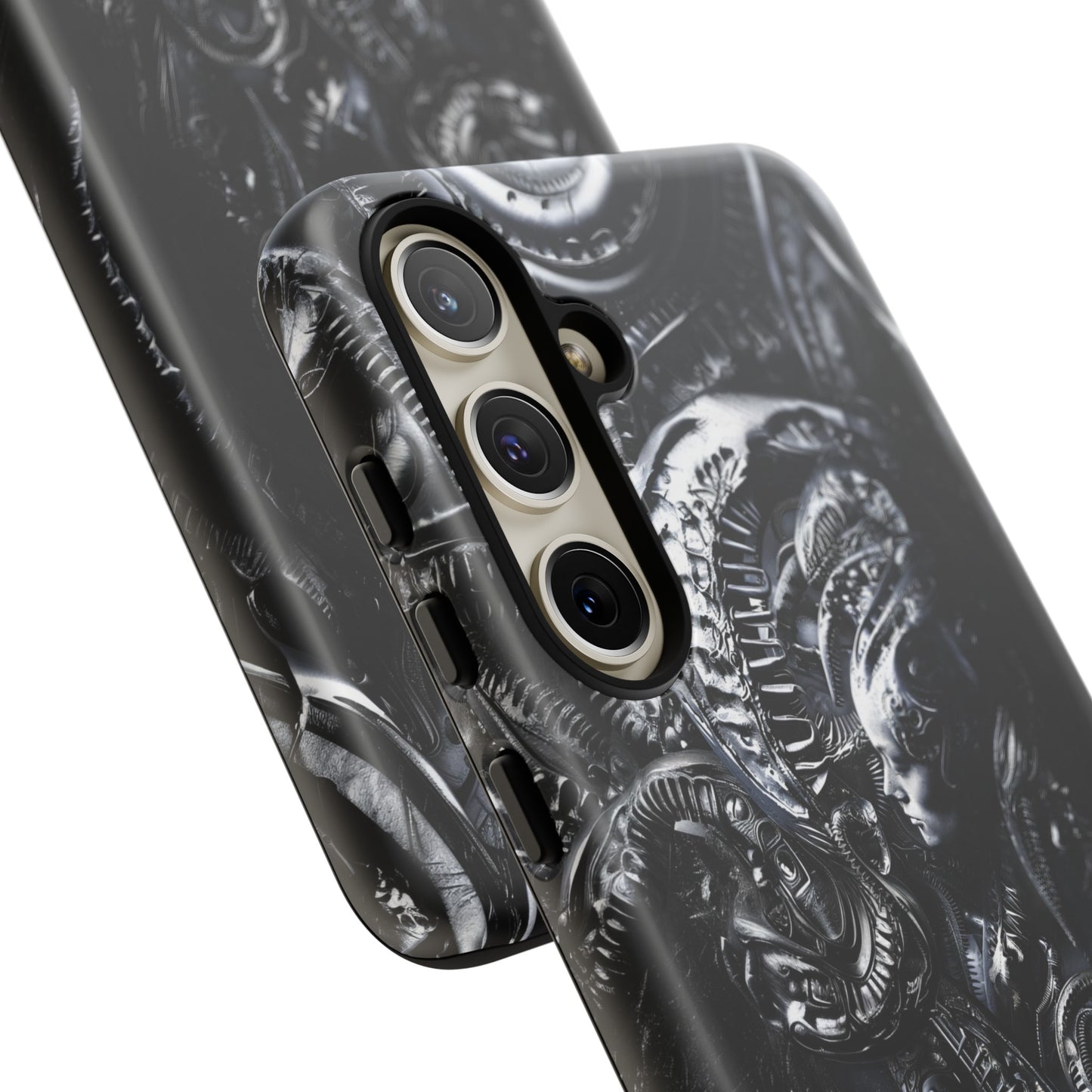 Biomechanical Transhumanism Phone Case – Alien Horror Design for iPhone and Samsung Galaxy Devices