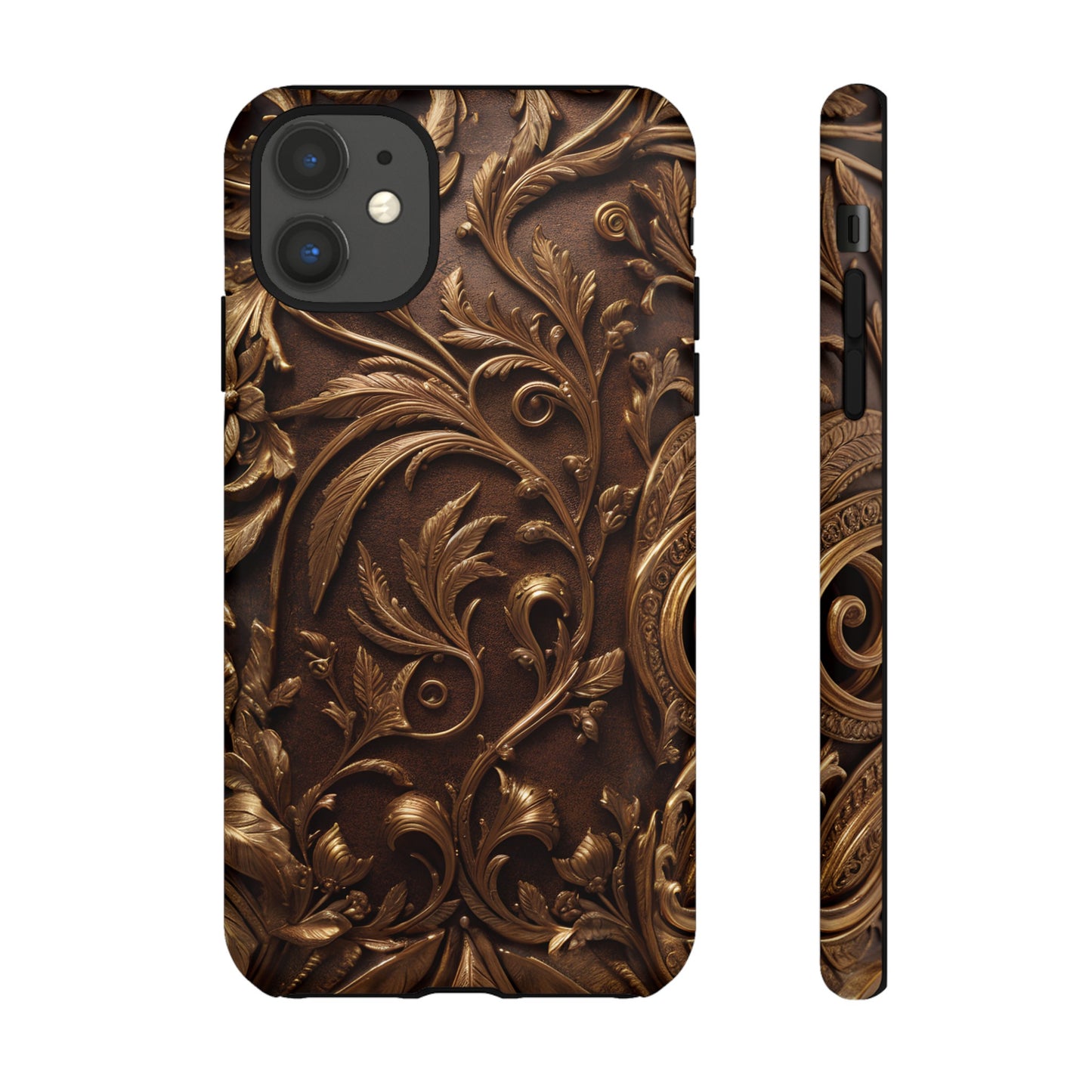 Elegant Bronze Phone Case – Victorian Floral Design for iPhone, Samsung Galaxy, and Google Pixel Devices