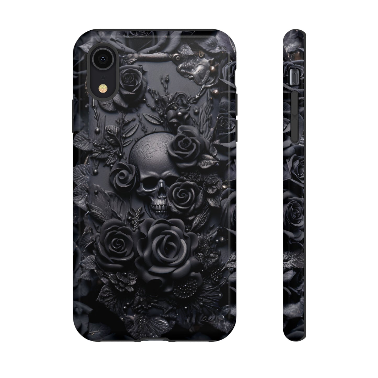 Gothic Black Roses Tough Phone Case – Elegant Dark Floral Design for iPhone, Samsung Galaxy, and Google Pixel Devices