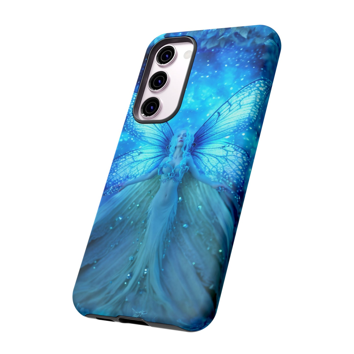 Blue Cosmic Fairy Phone Case – Enchanting Fae Design for iPhone, Samsung Galaxy, and Google Pixel Devices