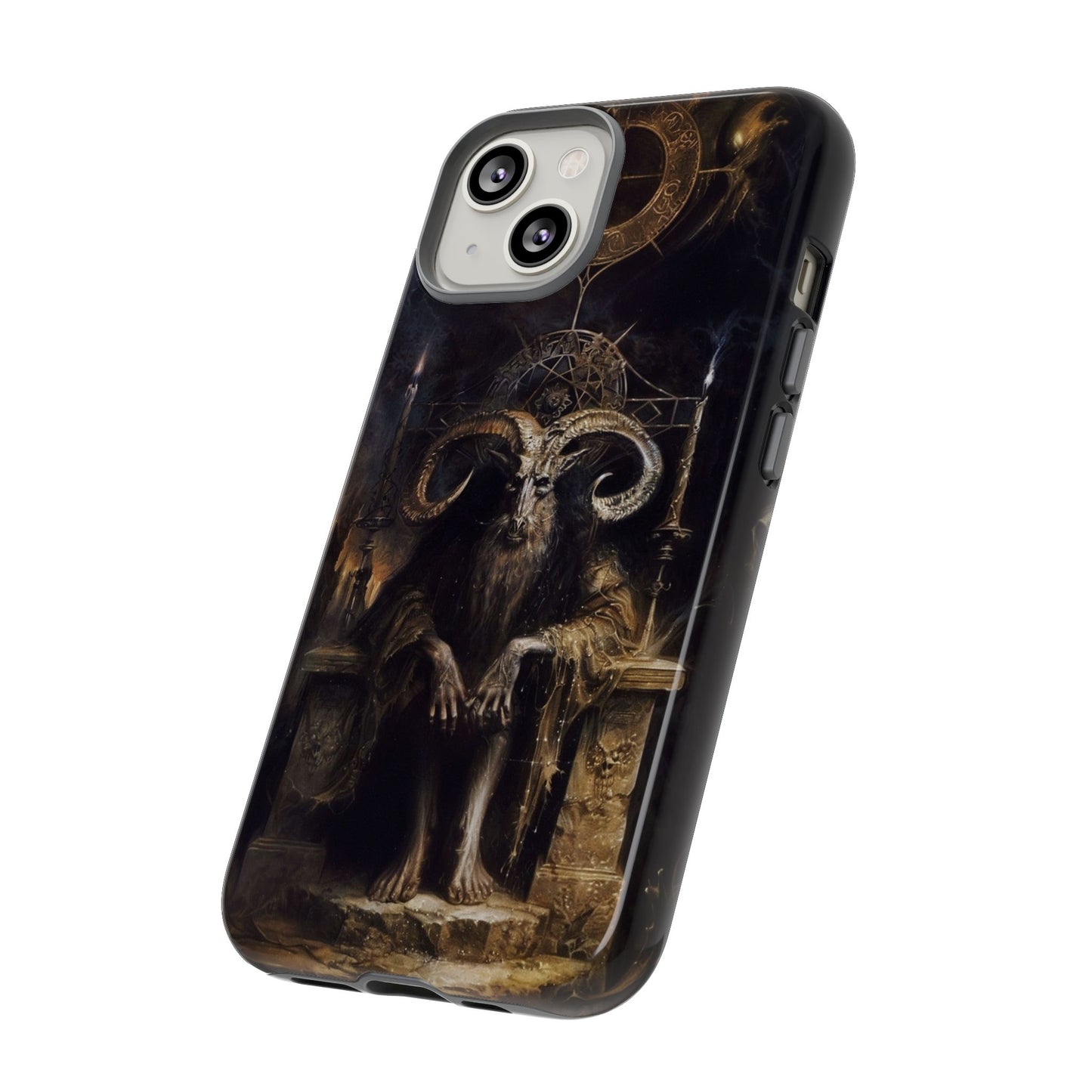 Dark Gothic Goat Demon Phone Case - Occult Horned Beast Art Design