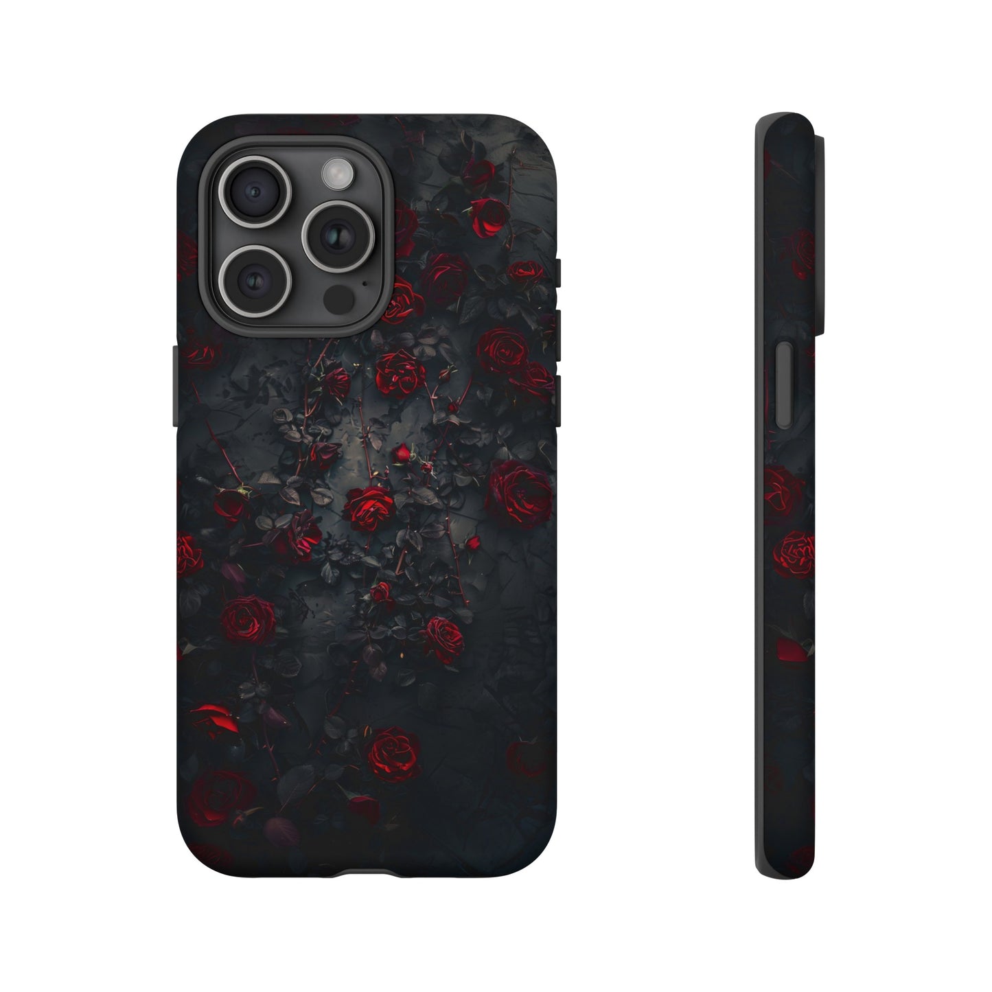 Gothic Roses Tough Phone Case – Elegant Dark Floral Design for iPhone, Samsung Galaxy, and Google Pixel Devices