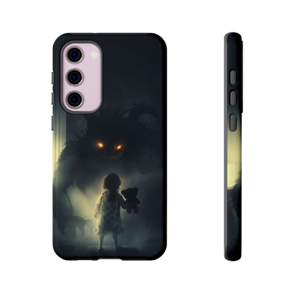 A Child Facing A Terrifying Monster Phone Case - for iPhone, Samsung Galaxy, and Google Pixel Devices