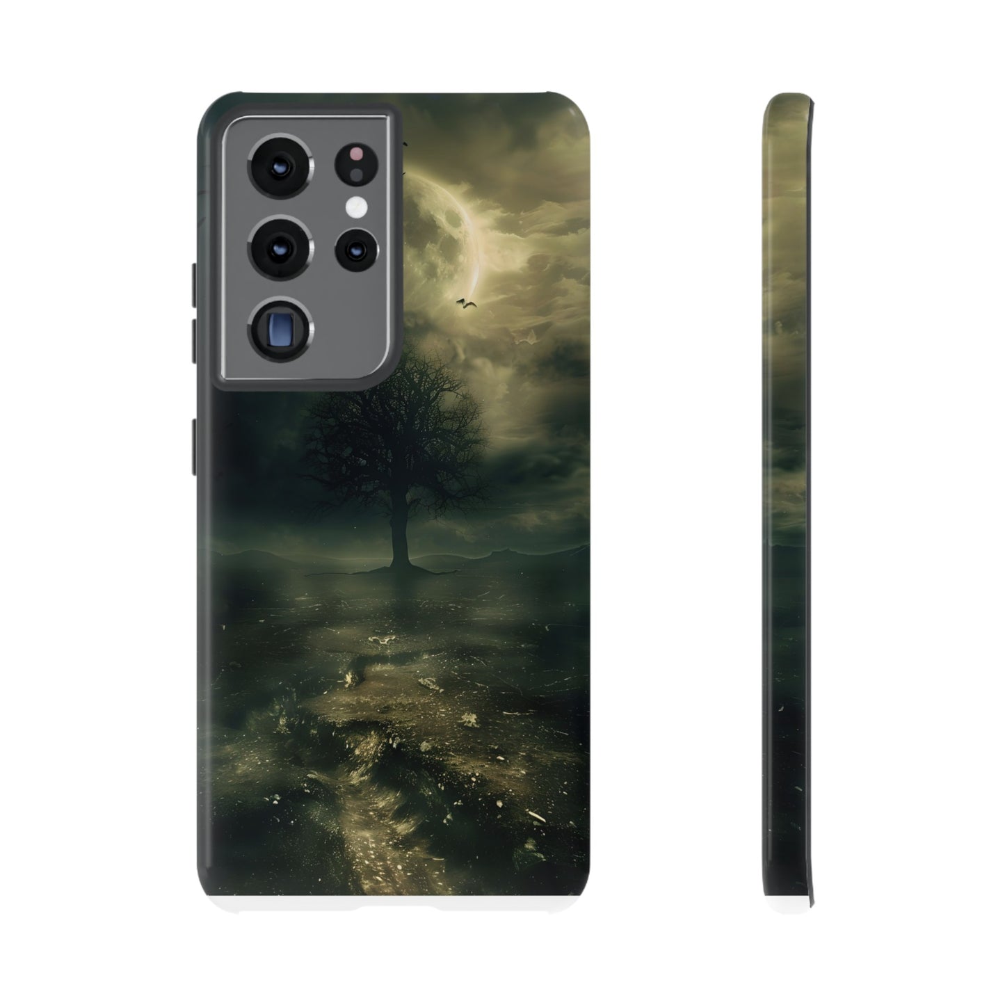 The Tree of Desolation Phone Case – Dark Fantasy Gothic Art with Full Moon for iPhone, Samsung Galaxy, and Google Pixel Devices