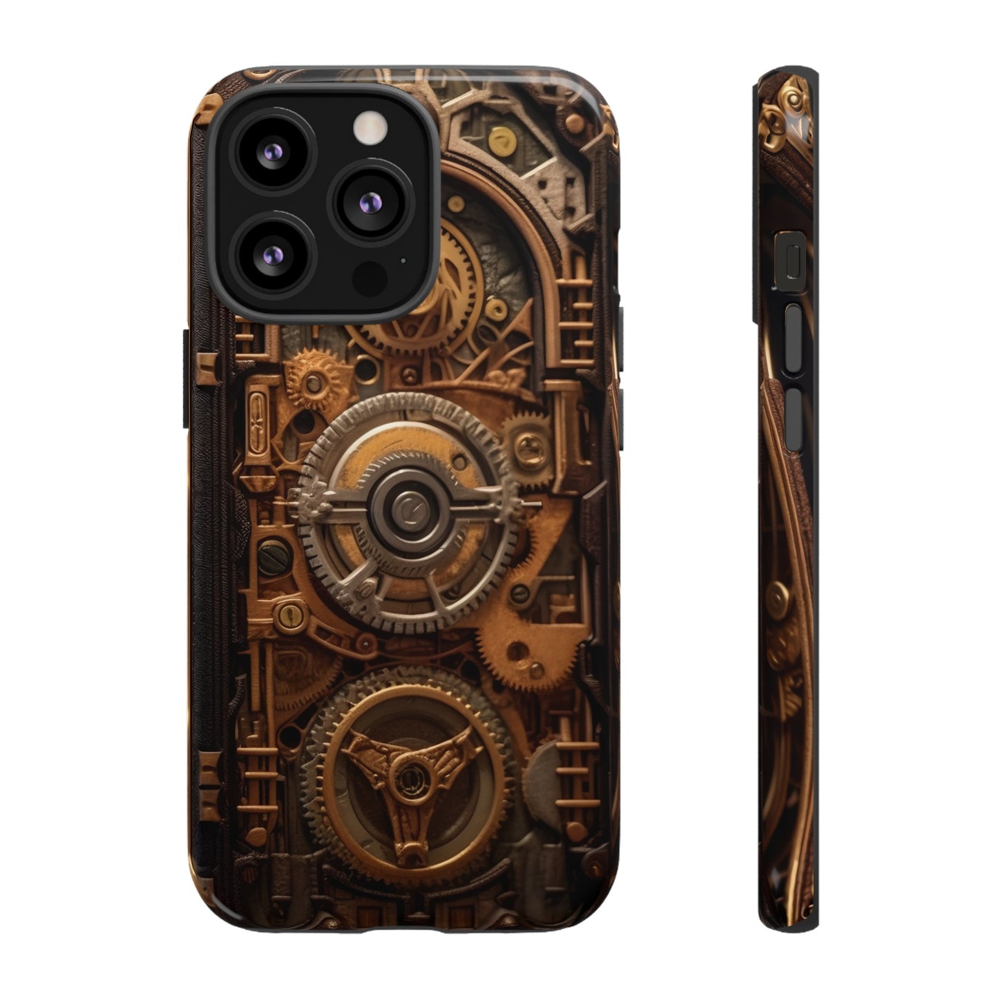 Gearworks Tough Phone Case – Steampunk Clockwork Design for iPhone, Samsung Galaxy, and Google Pixel Devices