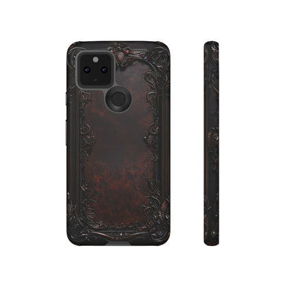 Gothic Ornate Leather-Inspired Phone Case - Dark Aesthetic Cover