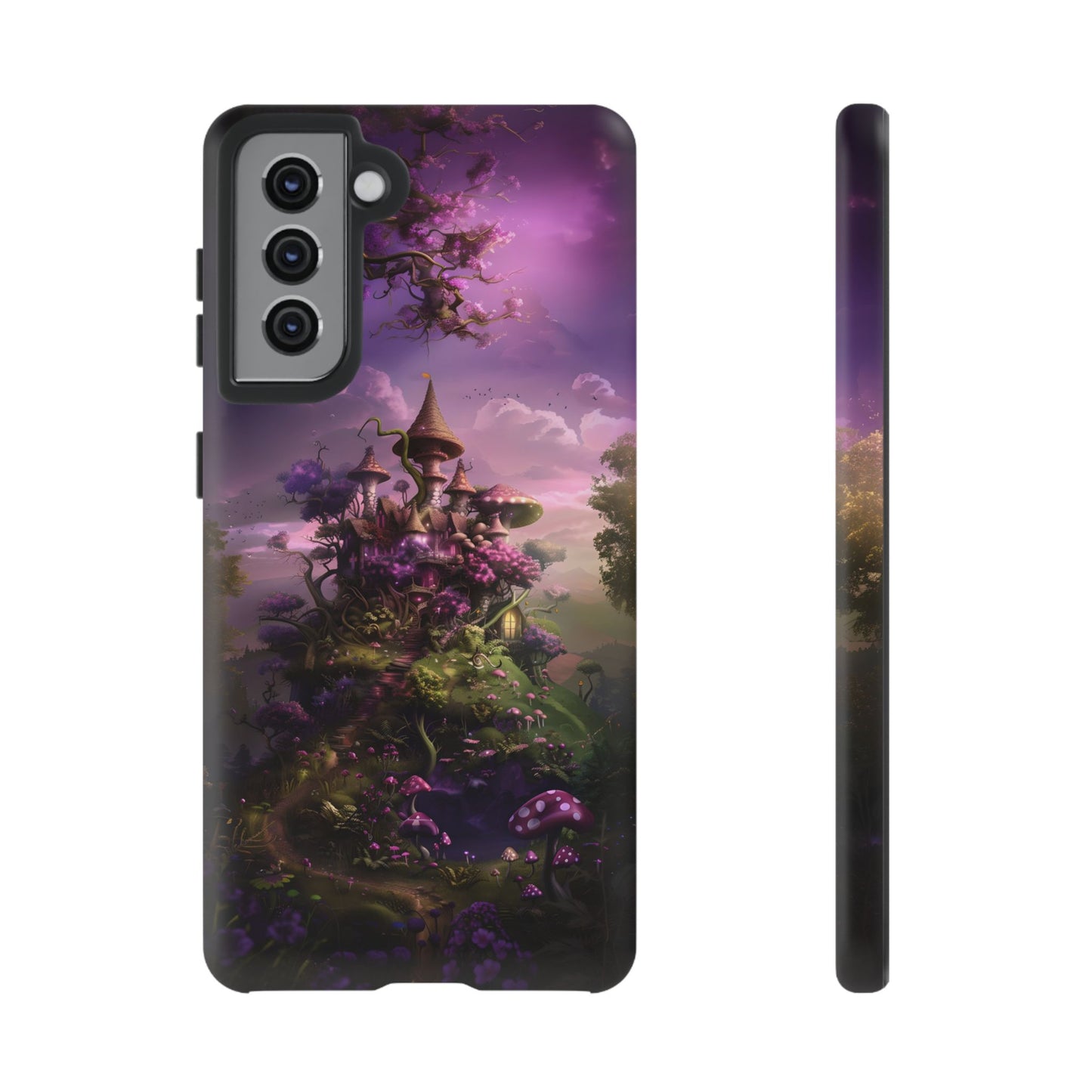 Enchanted Fairy Castle Phone Case - Magical Purple Fantasy Art for iPhone, Samsung Galaxy and Google Pixel Devices