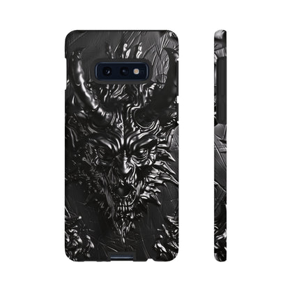 Silver Devil Phone Case – Gothic Demon Design for iPhone, Samsung Galaxy, and Google Pixel Devices