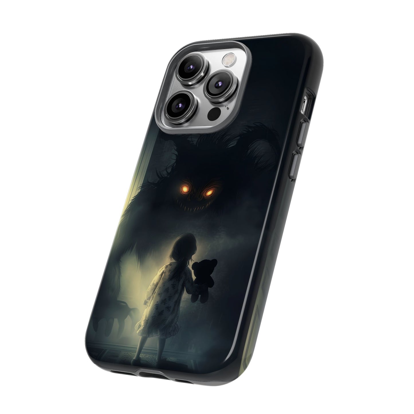 A Child Facing A Terrifying Monster Phone Case - for iPhone, Samsung Galaxy, and Google Pixel Devices