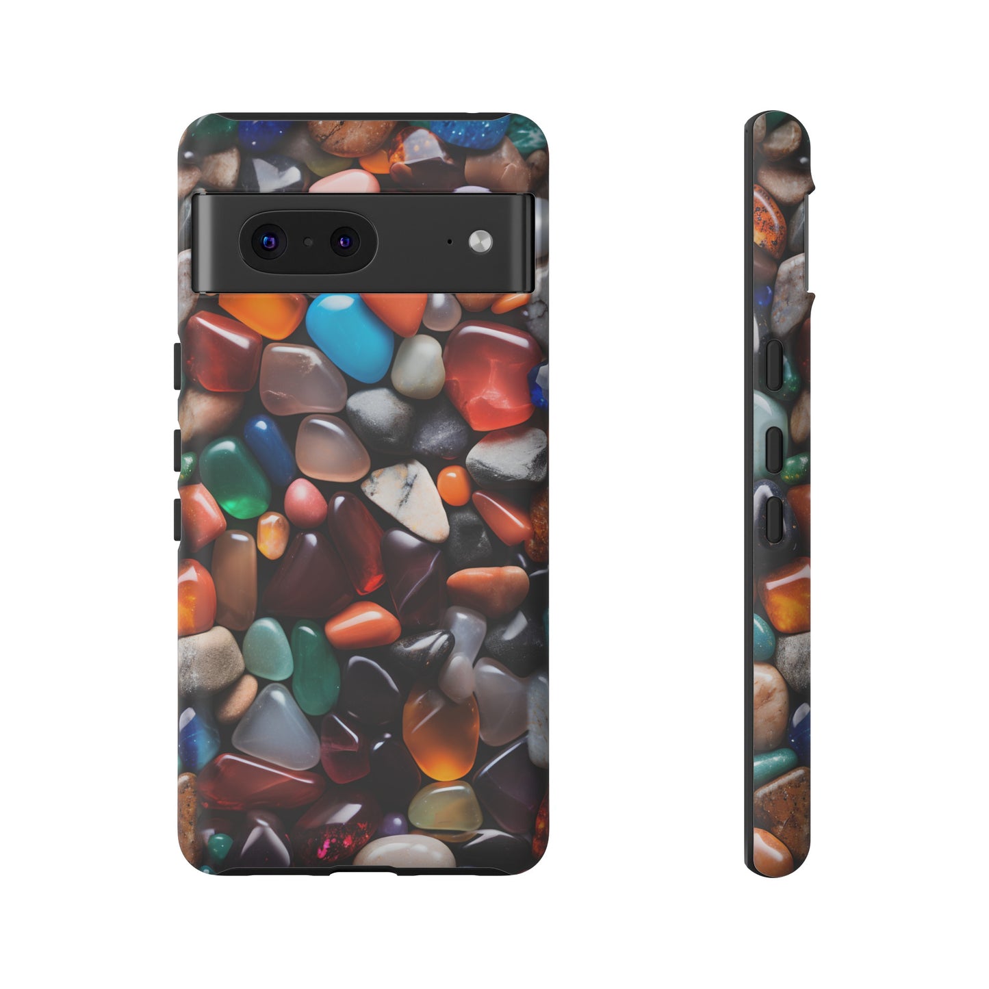 Colorful Stones Phone Case – Vibrant Polished Gemstone Design for iPhone, Samsung Galaxy, and Google Pixel Devices