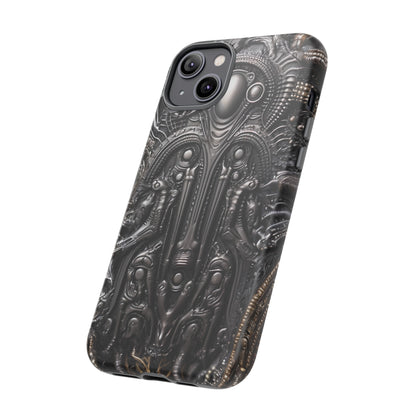 Biomechanical Horror Phone Case – Dark Sci-Fi Design for iPhone, Samsung Galaxy, Google Pixel Devices