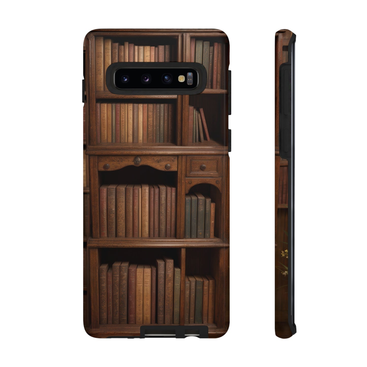 Book Shelf Phone Case – Vintage Library Design for iPhone, Samsung Galaxy, and Google Pixel Devices