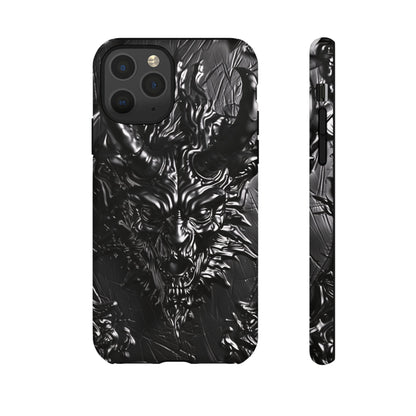 Silver Devil Phone Case – Gothic Demon Design for iPhone, Samsung Galaxy, and Google Pixel Devices