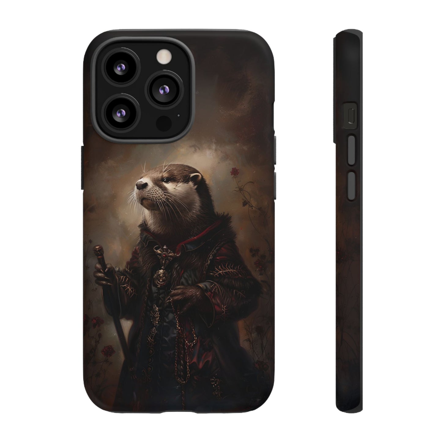 Noble Otter King Phone Case - Vintage Gothic Animal Art Design for iPhone, Samsung Galaxy, and Google Pixel Devices