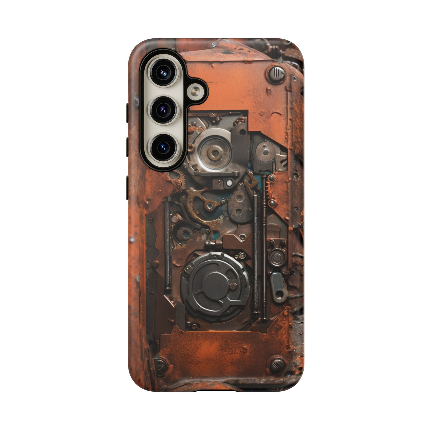 Rusted Mechanisms Phone Case – Steampunk Metal Gear Design for iPhone, Samsung Galaxy, and Google Pixel Devices