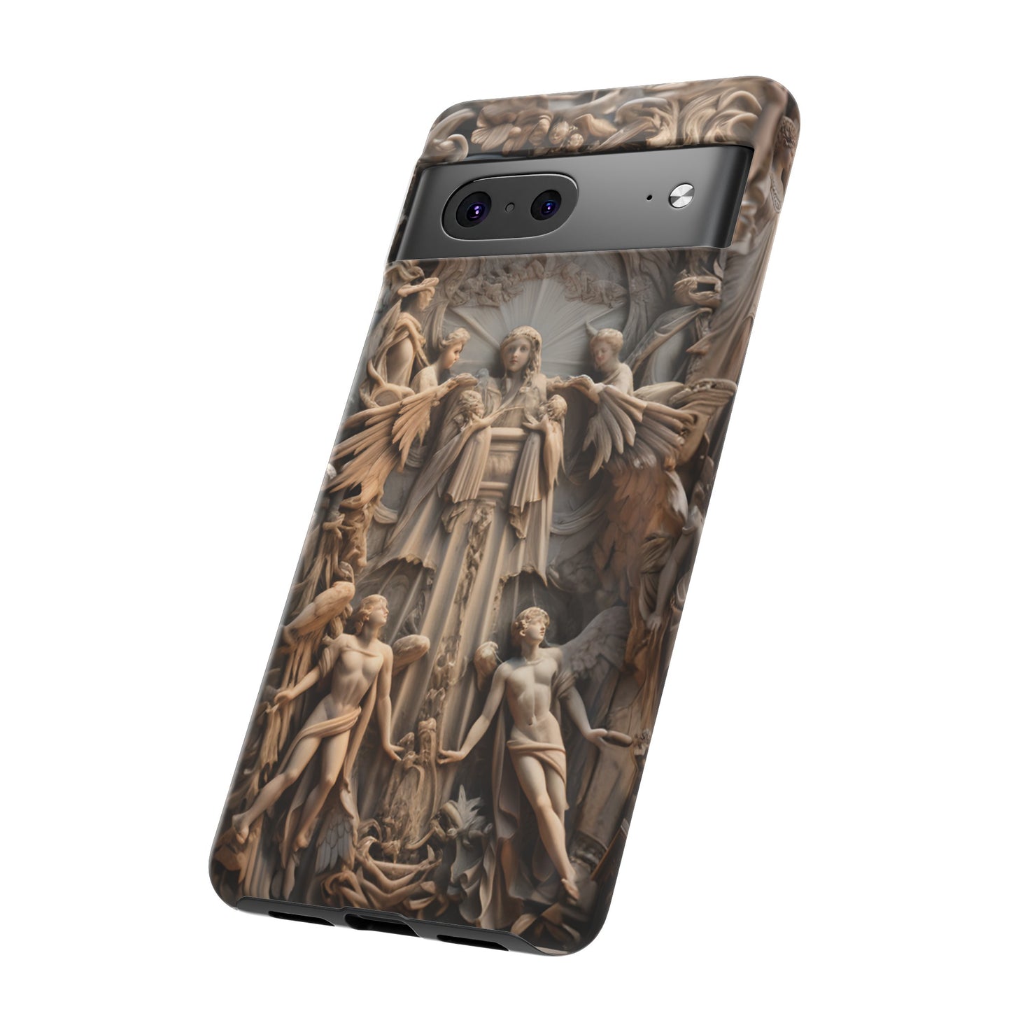 Angelic Statue Phone Case – Heavenly Gothic Marble Design for iPhone, Samsung Galaxy, and Google Pixel Devices